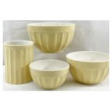 Williams Sonoma Ribbed Stoneware Bowls & Canister