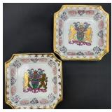 2 Edme Samson Style Porcelain Armorial Plates