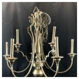 Brushed Metal 9-Arm Chandelier