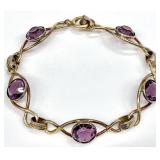 14K Gold Filled Purple Stone Bracelet