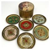 Italian Florentine Style Plastic Coasters Set