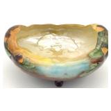 Antique Bavarian Hand Painted Footed Bowl