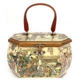 Vintage Anton Pieck Decoupage Wood Purse