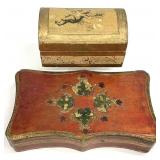 2 Vintage Italian Florentine Wood Boxes
