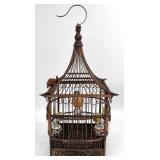 Vintage Chinese Pagoda Wood Birdcage
