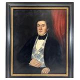 Antique Portrait Oil Painting Man in Waistcoat