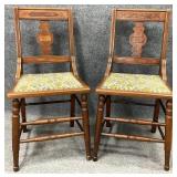 Pair Walnut Frame Eastlake Chairs