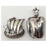 2 Sterling Silver Pendants