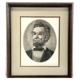 Abraham Lincoln Pencil Signed Engraving