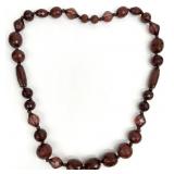Vintage Amber Tone Faceted Bead Necklace
