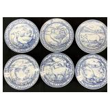 12 Williams Sonoma Blue & White Brittany Plates