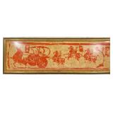 Chinese Red Chariot Frieze Scroll Art Print