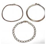 3 Sterling Silver Bracelets