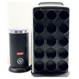 Electric Milk Frother & Coffee Pod Stand