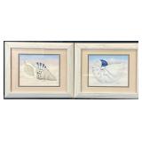 2 Framed Seashell Art Prints
