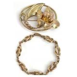 12KGF on Sterling / Silver Bracelet & Brooch