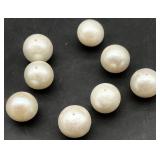8 Large Pearls, Drilled For Stringing