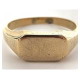 10K Gold Signet Ring, Sz 8.5