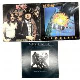 AC DC, Van Halen & Def Leppard Vinyl Albums