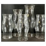 5 Glass Hurricane Candle Shades