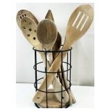 Group Asst Wooden Spoons & Holder