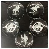 5 NCTBA Race Horse Glass Plates