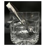 Vintage Crystal Ice Bucket & Tongs