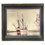 Mayflower Style Sailing Ship Framed Photo