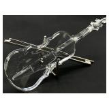 Swarovski Crystal Violin With Bow And Stand