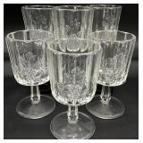6 LG Wright Panel Grape Clear Glasses