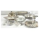 Asst Silver Plate Serving Dishes & More