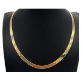14K Gold Italian Herringbone Necklace