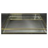 Brass & Glass Mirrored Vanity Tray