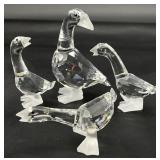 4pc Swarovski Crystal Goose Figurines 7613