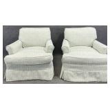 Pair Upholstered Club Chairs