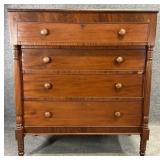 Antique Sheraton Mahogany Four Drawer Chest