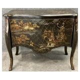 Ornate Chinoiserie Two Drawer Commode