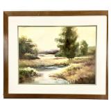 River Scene Landscape Art Print Framed