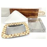 4pc Wooden Charcuterie Board & Serving Trays