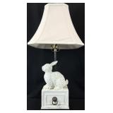 Bunny Figural Table Lamp w/ Faux Drawer