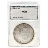 1884-O Morgan Silver Dollar PCI MS-65