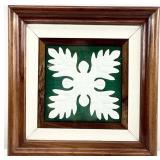 Hand Sewn Hawaiian Quilt Panel Framed
