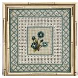 Floral Lace Needlework Art, Bamboo Style Frame