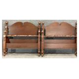 Pair Mahogany Twin Size Beds