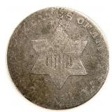 1853 Silver Three Cents Trime