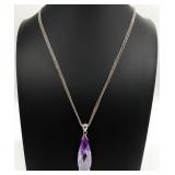 Sterling Silver Amethyst Stone Necklace
