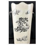 Toile Print Metal Vase / Waste Bin