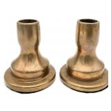 Pair Heavy Copper / Metal Candlesticks