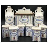 Antique 13pc Czechoslovakia Spice Jar Set