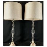 Pair Modern Crystal Style Table Lamps